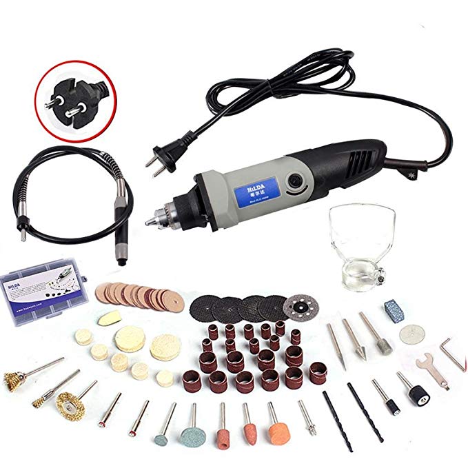 Hestio 400W Variable Speed Electric Drill with 94Pcs Accessories Electric Grinder Rotary Tools