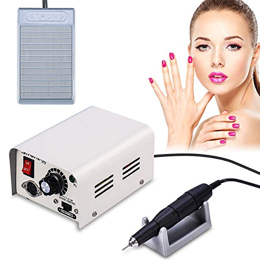 2IN1 Manicure Nail File Drill and Crafts Carving Machine, 35000 RPM Adjustable Variable Speed Cutting, Engraving, Grinding, Sanding Polishing Hand Drill Tools