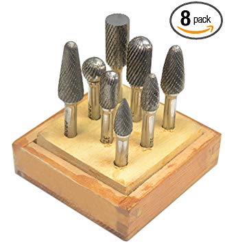 USA MADE CARBIDE BUR SET OF 8 1/4