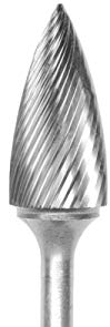 Carbide Bur Grobet U.S.A Made Tree Pointed 3/4x1-1/2x1/4 Standard Cut