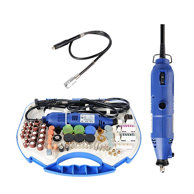 YXQ Electric Drill Sculpture Grinder Tools Set w Soft Shaft Toolbox 180W/6 Step Variable Speed/8000-30000 RPM For DIY Wood Jade Stone Small Crafts Polishing Cutting Drilling Grind