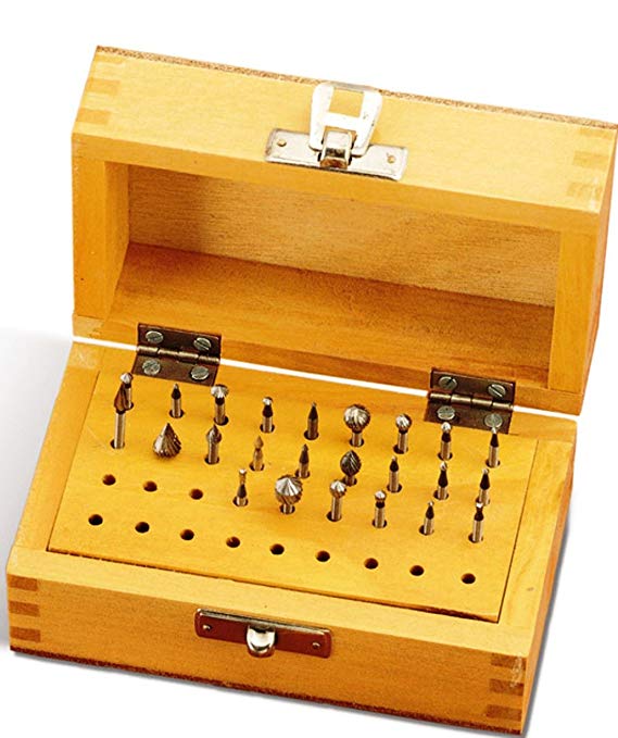 Grobet High Speed Jewelers Bur Set of 14 Bearing Shape 45 Degree