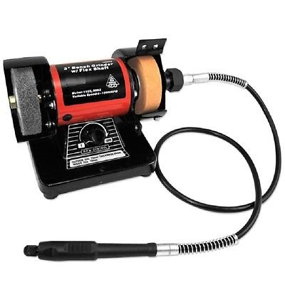 New Mini Bench Grinder w/ Rotary Die Flex Shaft Buffer Sharpener Polisher Polish