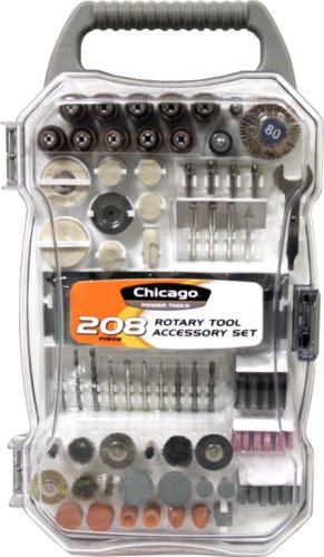 Chicago Power Tools 63557 208-Piece Rotary Tool Accessory Set