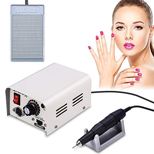 2IN1 Manicure Nail File Drill and Crafts Carving Machine, 35000 RPM Adjustable Variable Speed Cutting, Engraving, Grinding, Sanding Polishing Hand Drill Tools(US Plug)