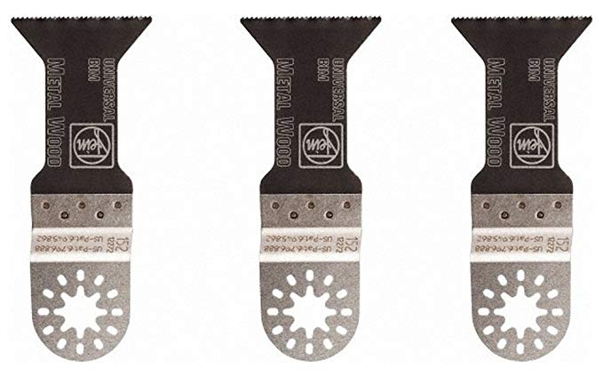 Wood, Drywall and Plastic Saw Rotary Tool Blade, 1-3/4 Inch Universal E-Cut Blade, For Use with Fein Multimaster (3 Pack)