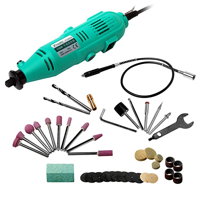 Pro'sKit PT-5501I Variable Speed Rotary Tool Kit (230V) for Cutting Sanding Polishing Drilling Mini Grinder Grinding Machine