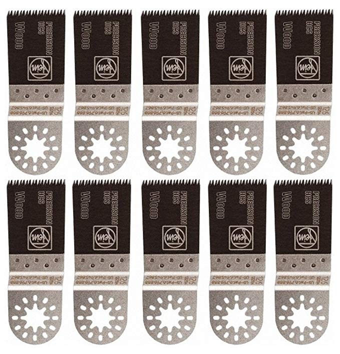 Wood, Drywall and Plastic Saw Rotary Tool Blade, 1-3/8 Inch Precision E-Cut Blade, For Use with Fein Multimaster (10 Pack)